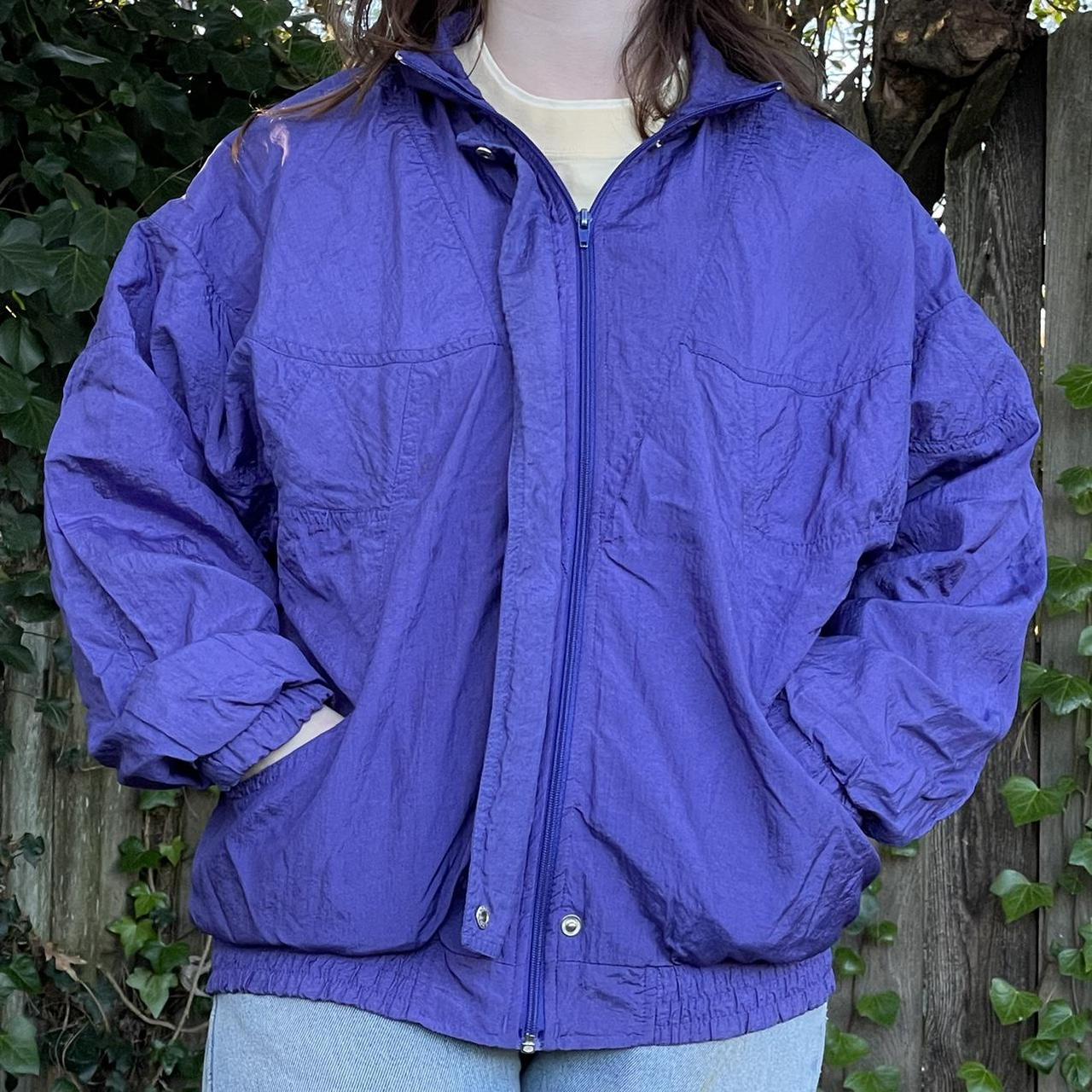 Vintage 80’s Purple Bomber Jacket - Size... - Depop