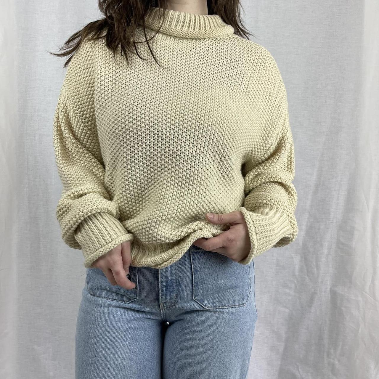 cream knit turtleneck sweater