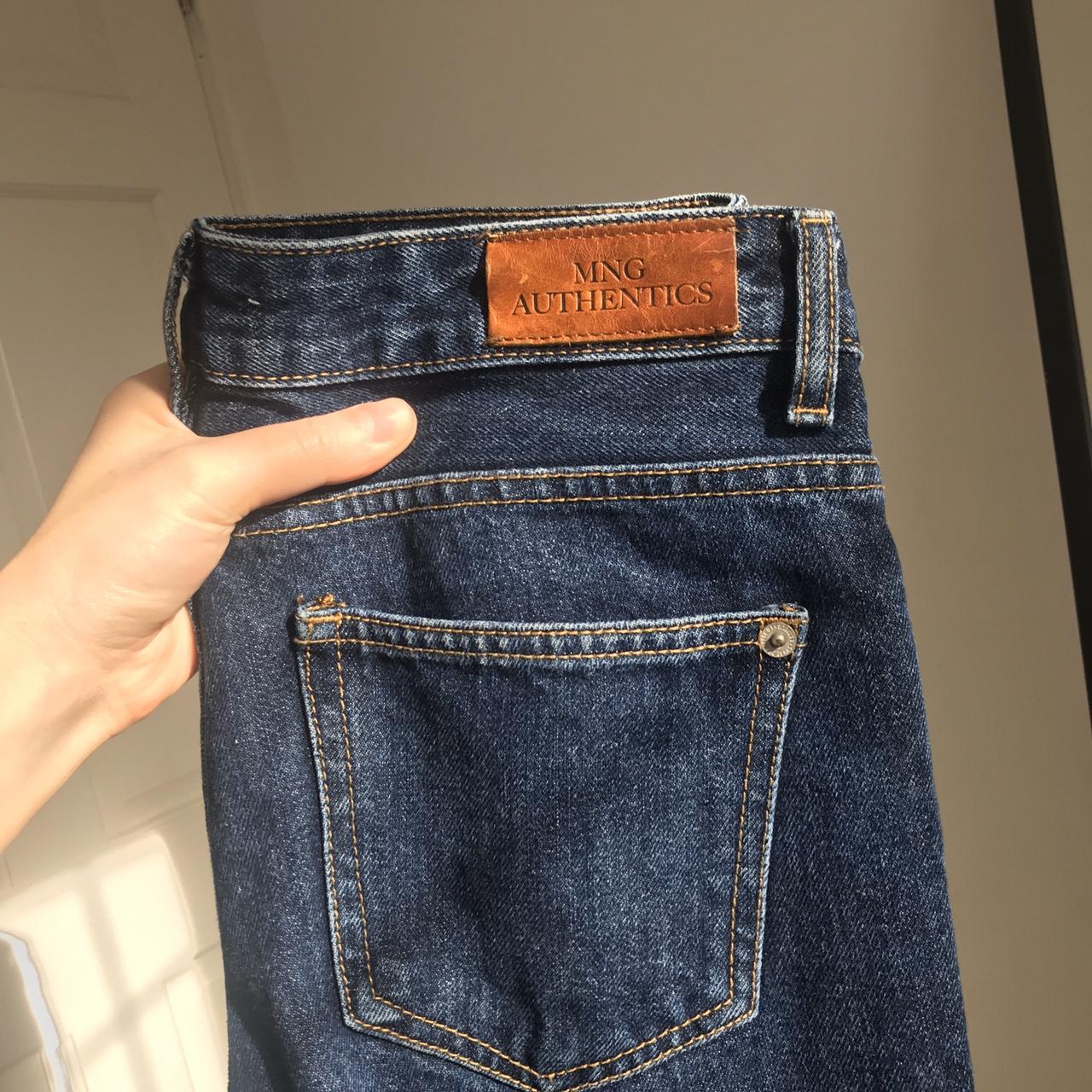 MANGO Authentic Darkwash Indigo Mom Jeans Depop