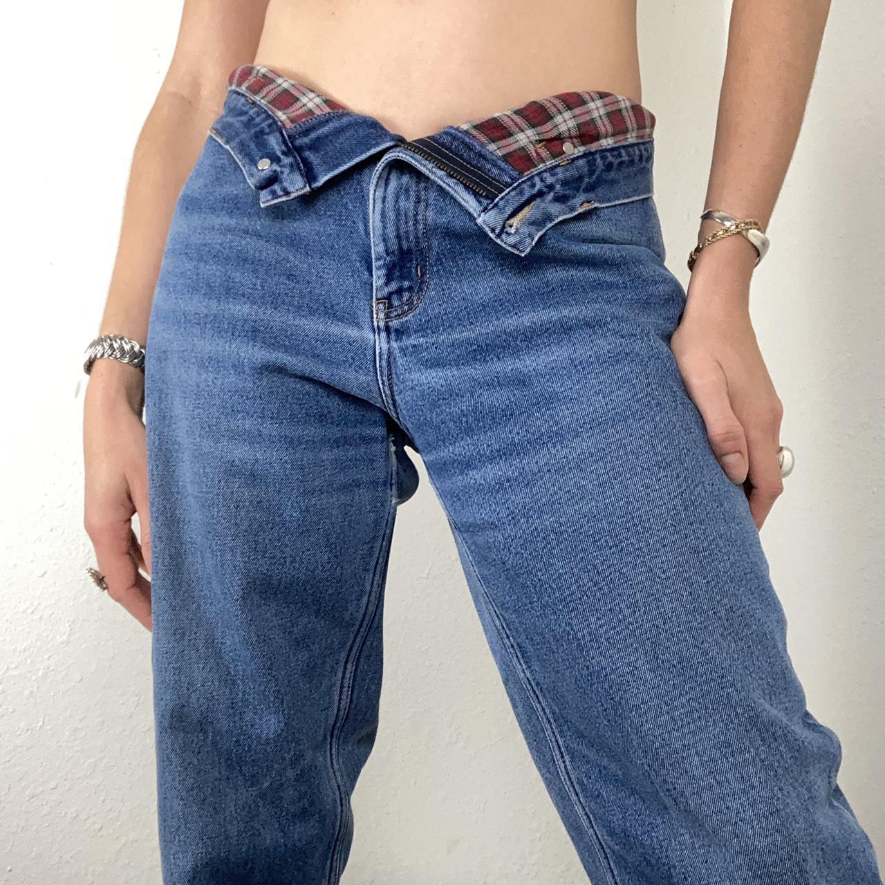 high waisted flannel lined jeans