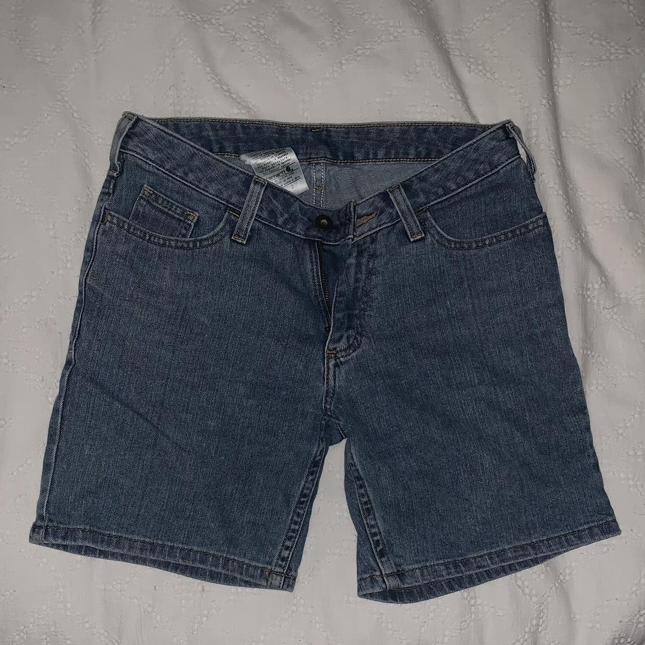 Carhartt Denim Shorts - Mid-rise and stops below... - Depop