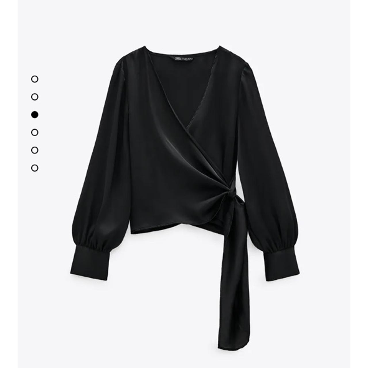 Black satin top sales zara