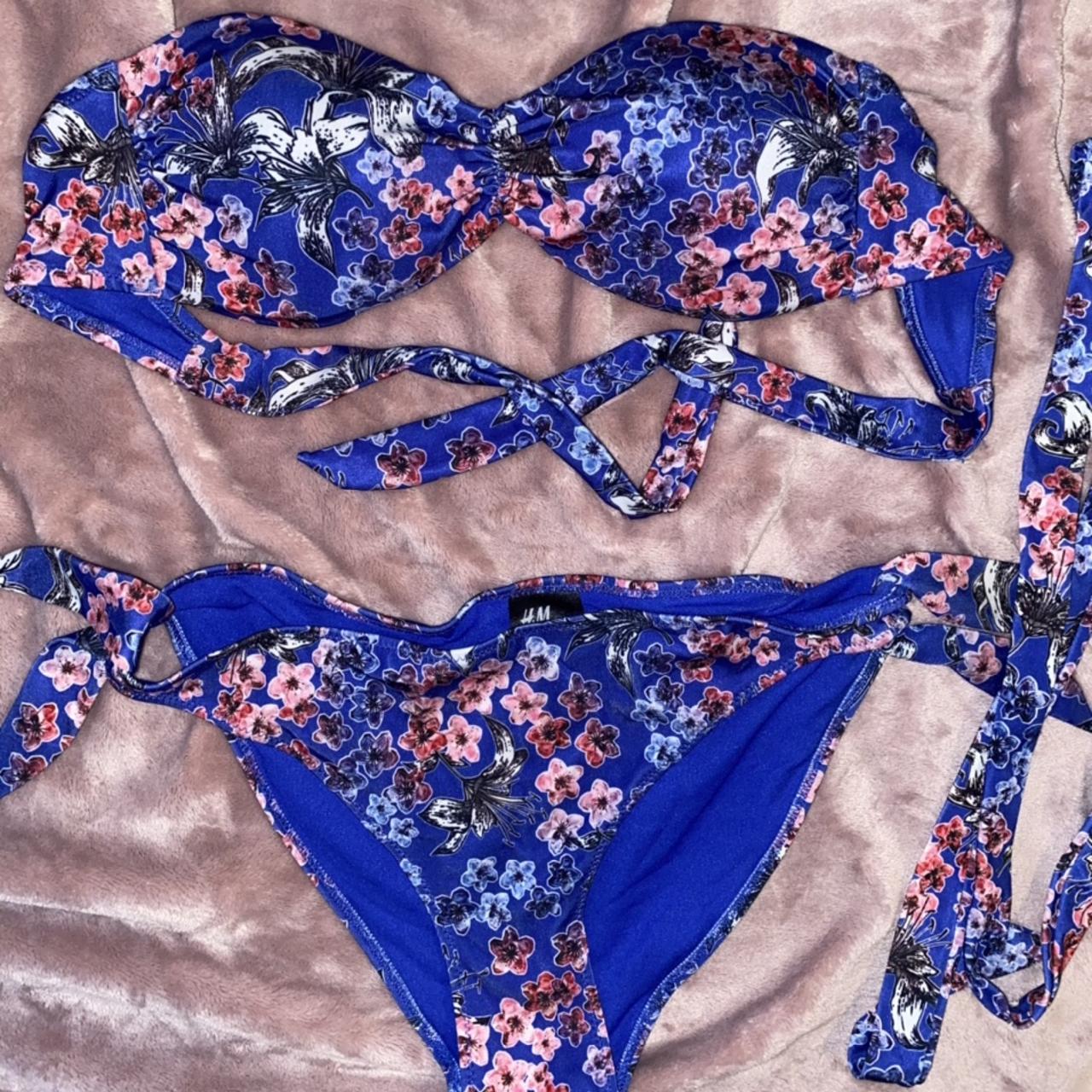 Blue floral swimsuit from H&M. Both are size 8, the... Depop