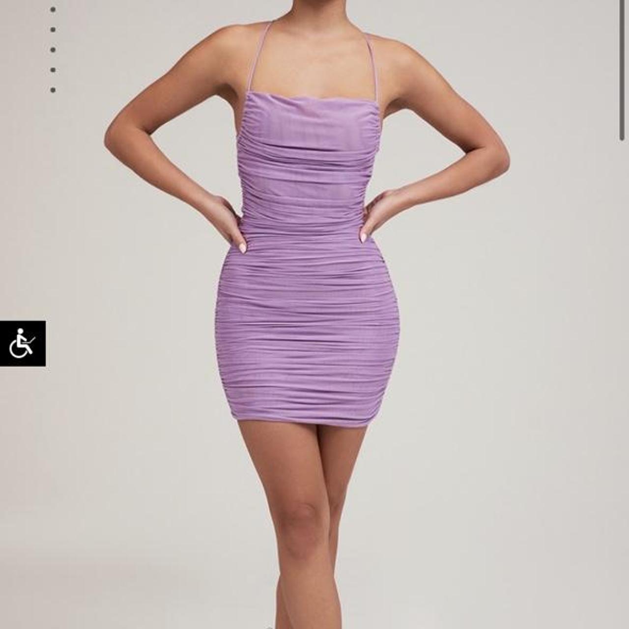 Lilac ruched outlet dress