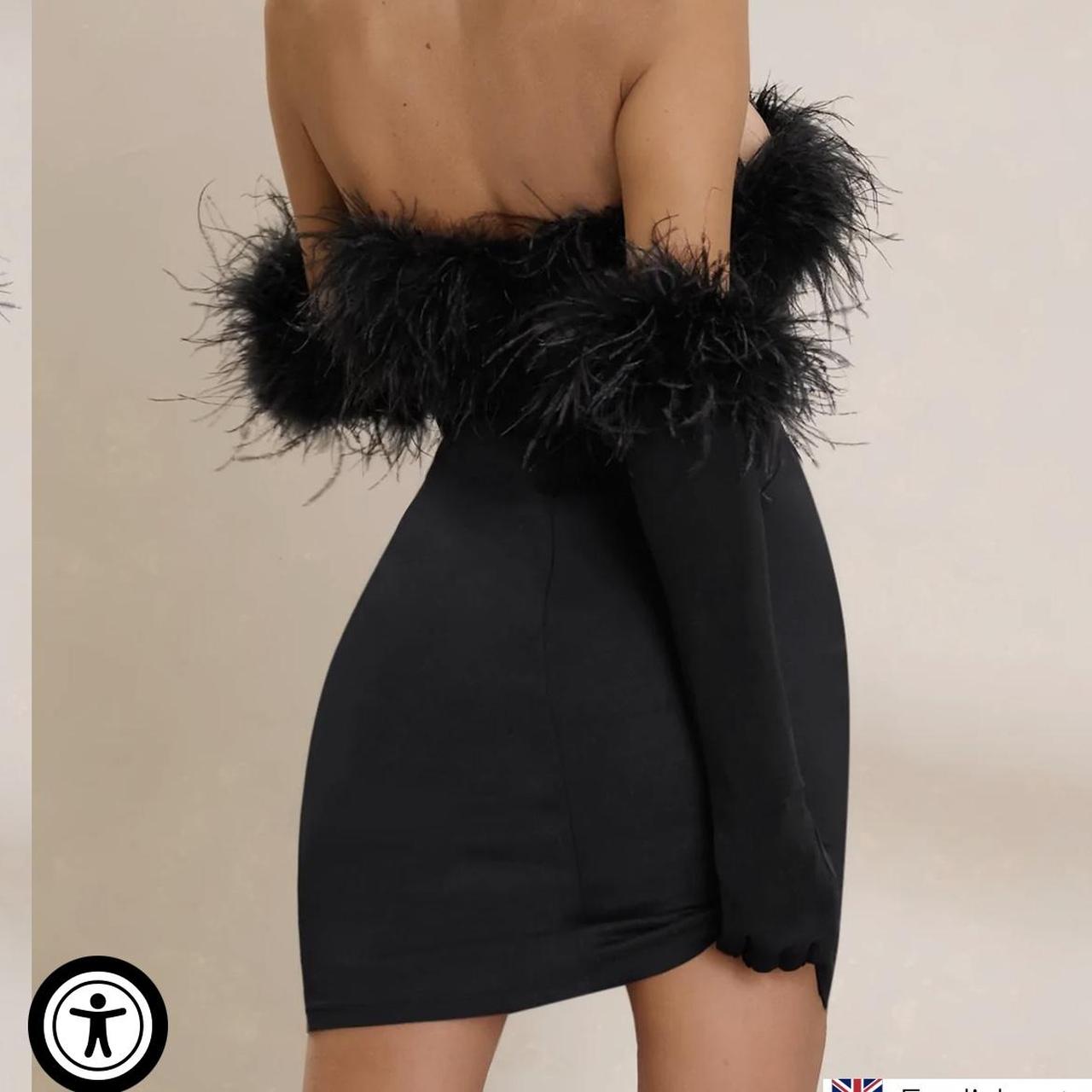 club-l-london-stop-the-show-dress-black-feather-depop