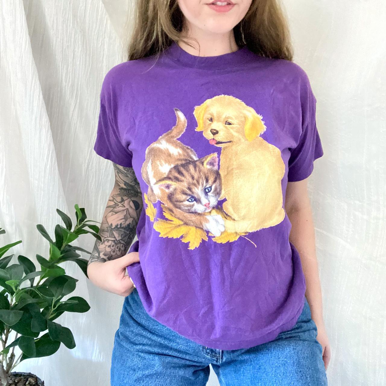 CAT Women's Purple T-shirt | Depop