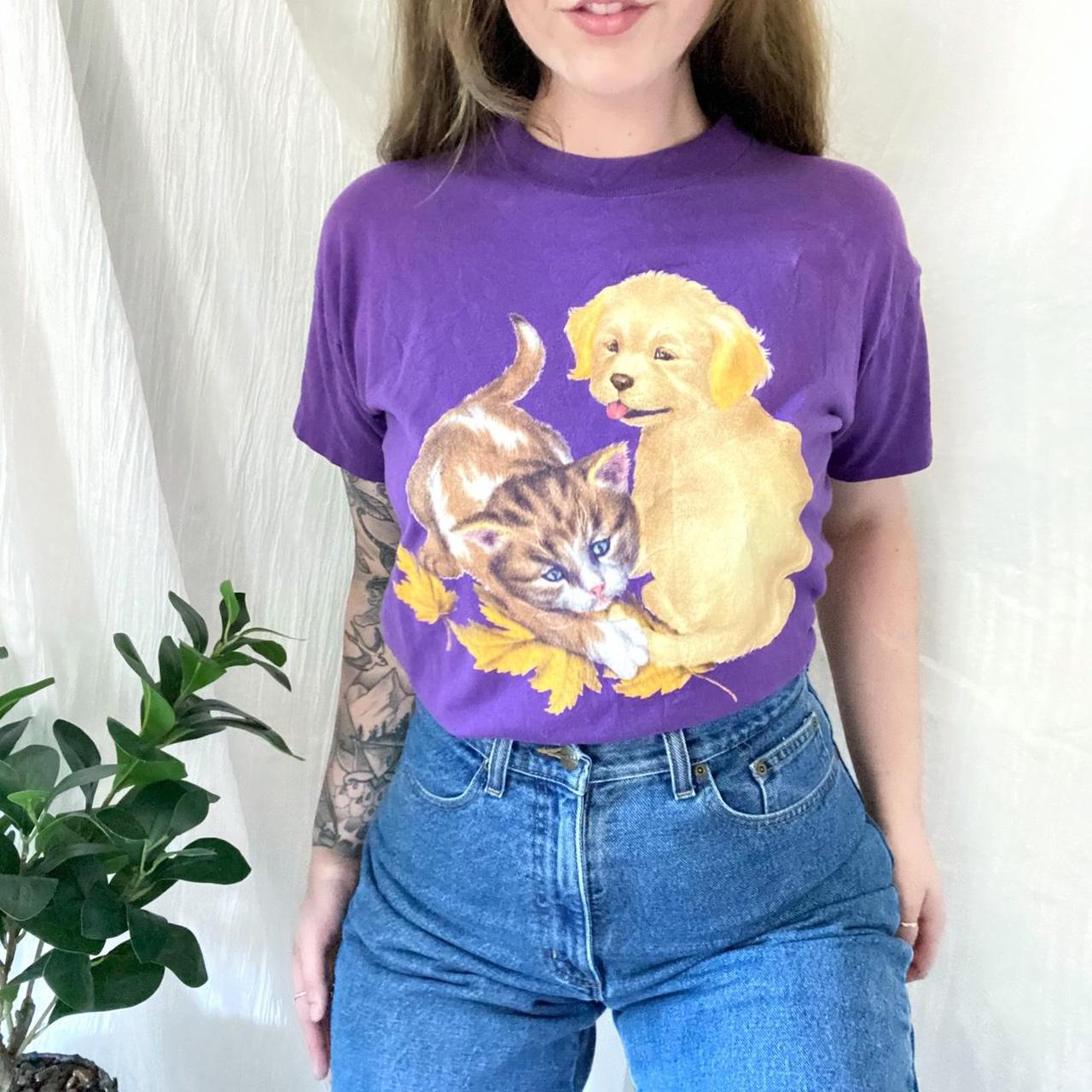 CAT Women's Purple T-shirt | Depop