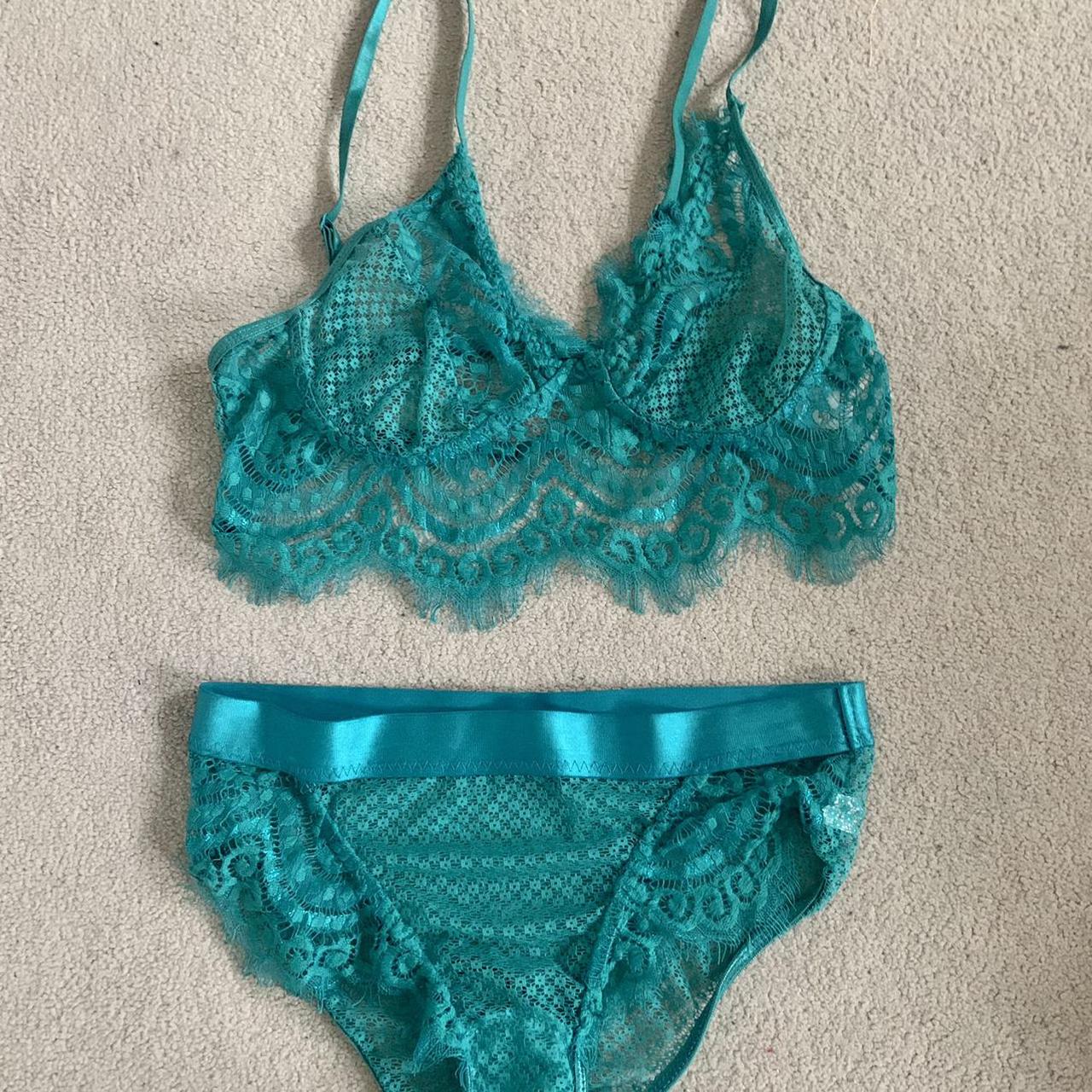 Teal underwear set Brand new never worn, still has... Depop