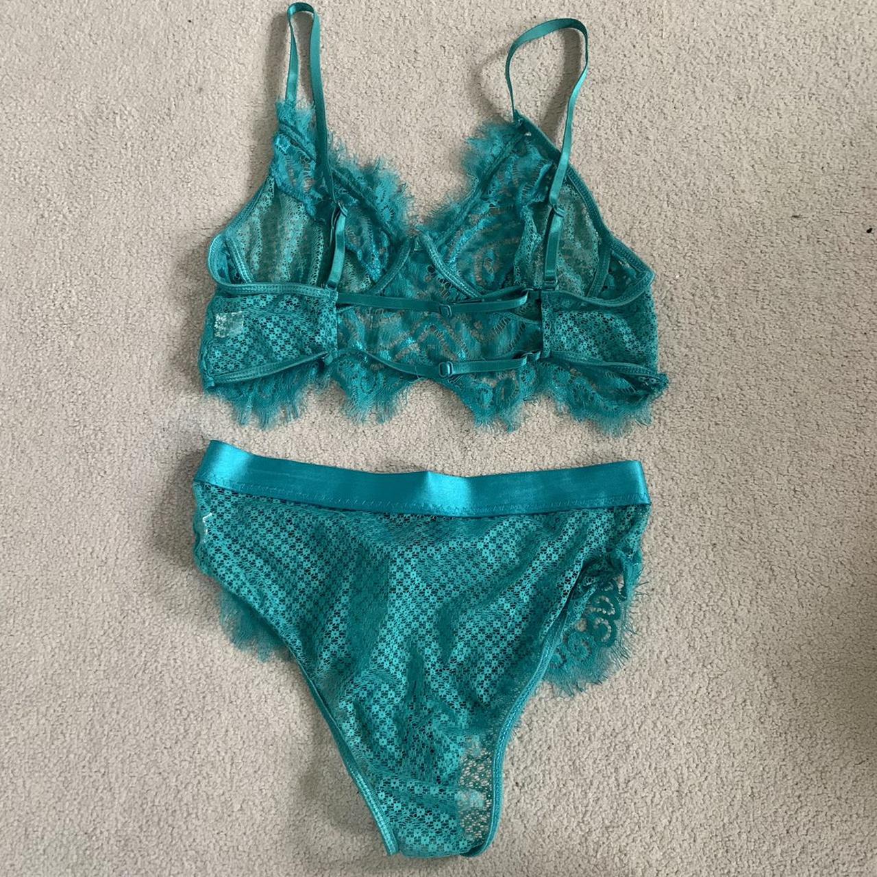 Teal underwear set Brand new never worn, still has... - Depop