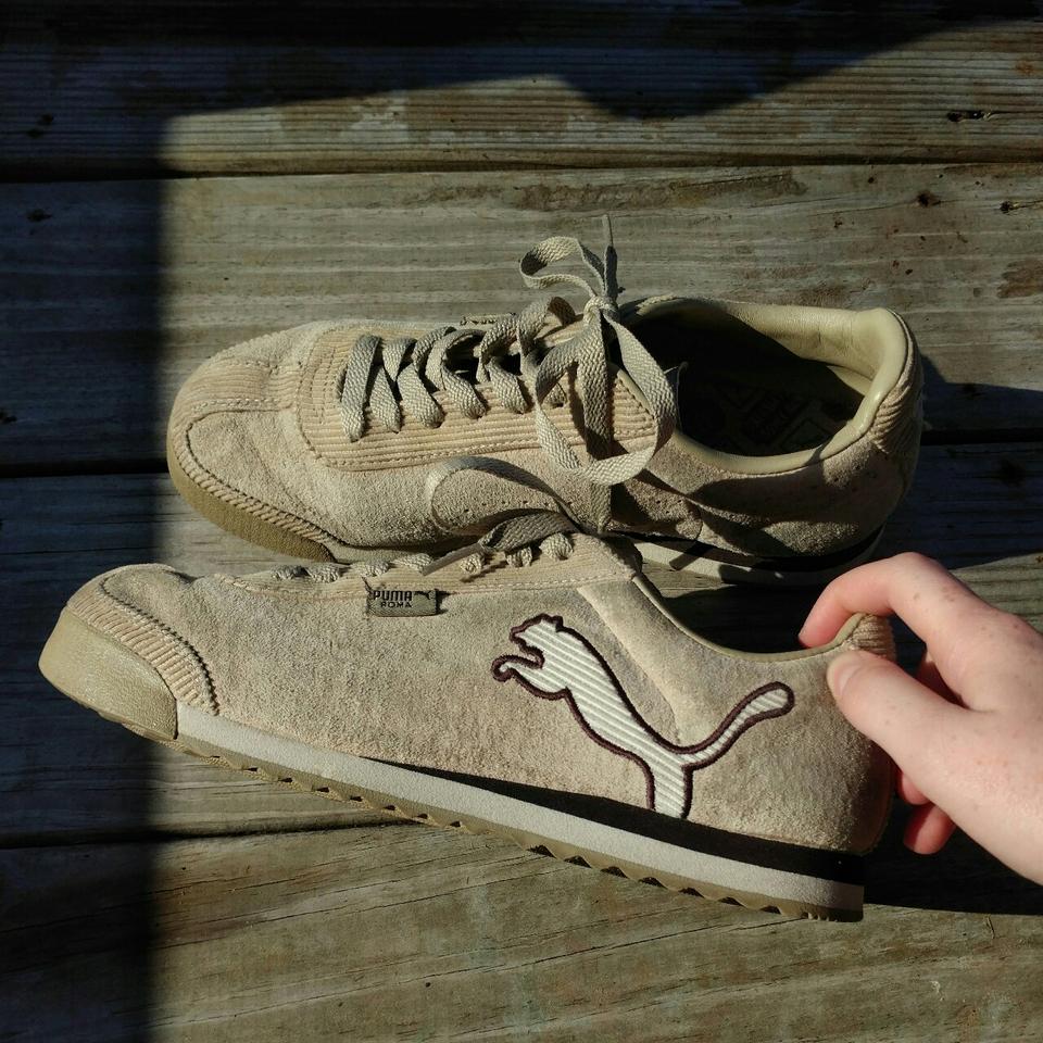 Vintage suede and corduroy Puma Roma sneakers. Worn Depop