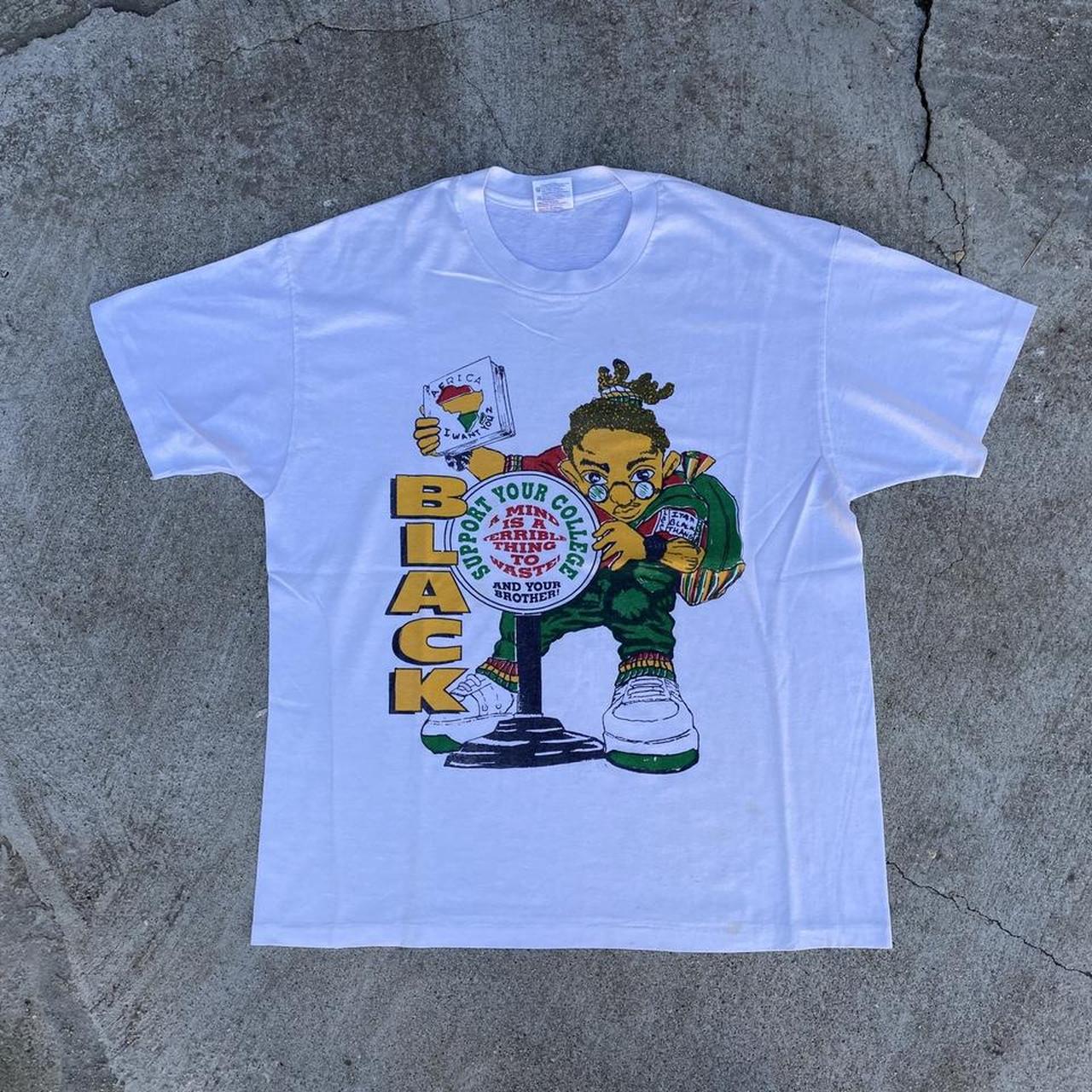 Vintage 90's Black 'Support Your College' (A mind Is | Depop