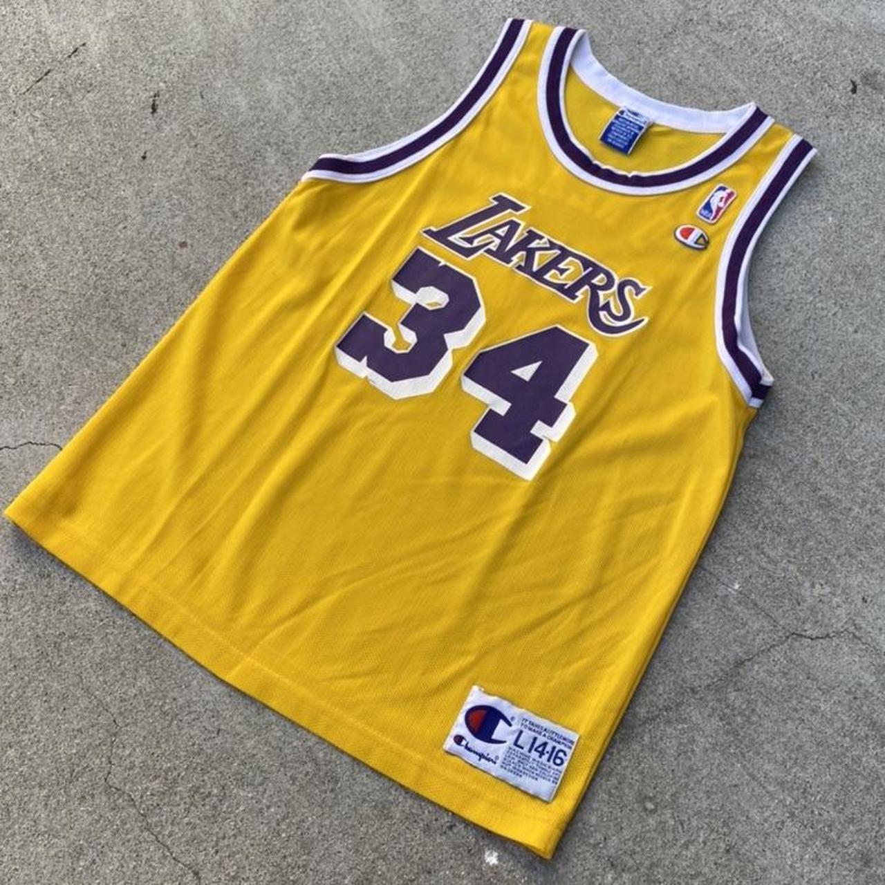 VINTAGE RARE SHAQ O'NEAL CHAMPION JERSEY LA LAKERS - Depop