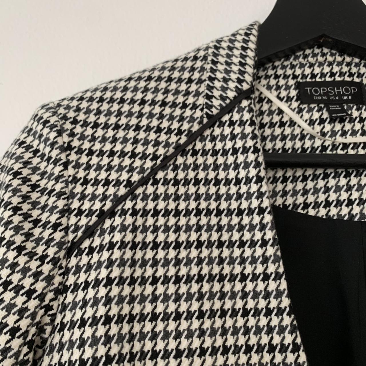 Topshop Houndstooth Jacket, Beautiful Cutting And - Depop