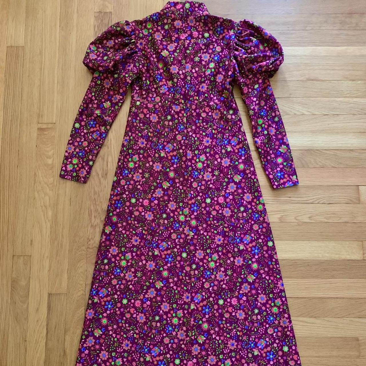 Incredible 1960s day glo flower power dress with... - Depop