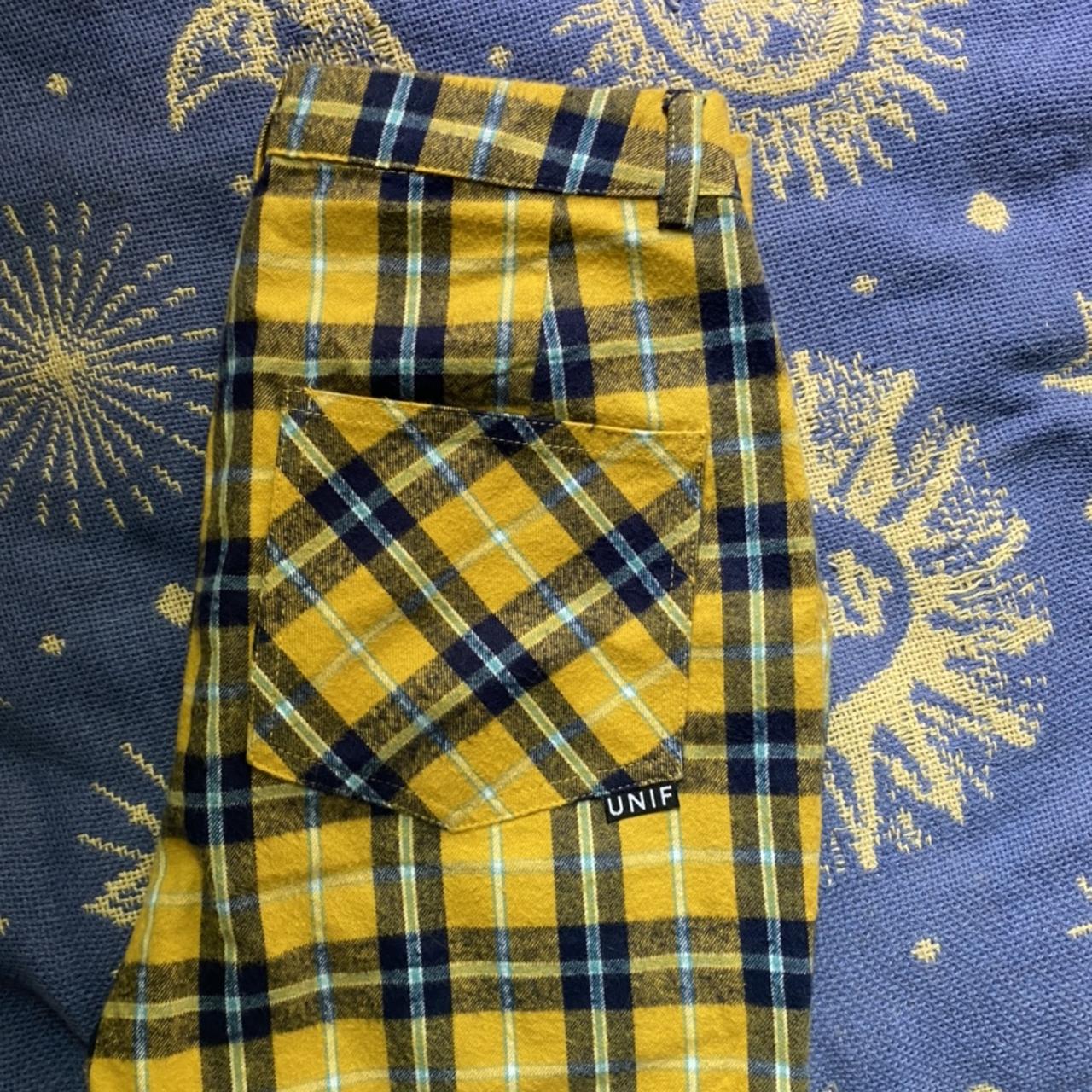 Unif yellow plaid store pants