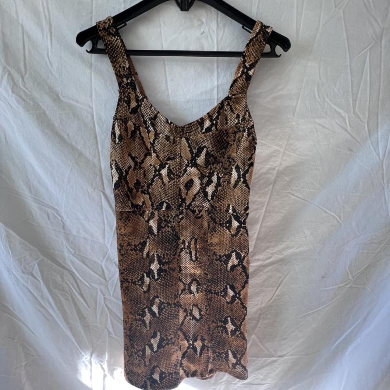 ZARA SNAKE PRINT MINI DRESS SIZE SMALL - Depop