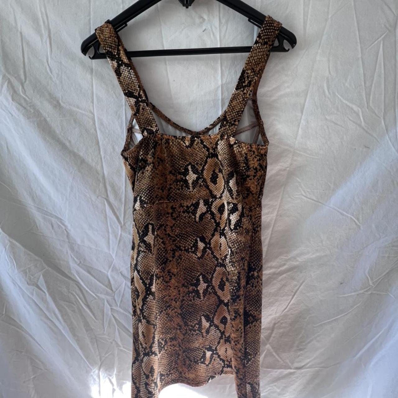 ZARA SNAKE PRINT MINI DRESS SIZE SMALL - Depop