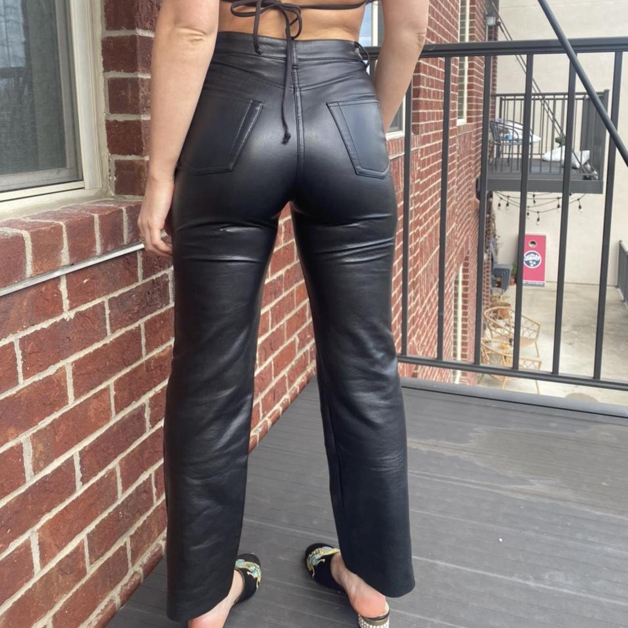 Aritzia Melina vegan leather pants 🖤 so cute and... - Depop