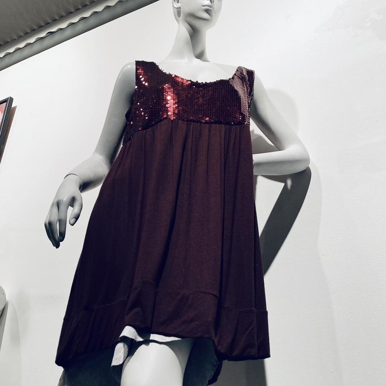 COPPERHEAD Sequined Sleeveless Baby Doll Knit Dress... Depop