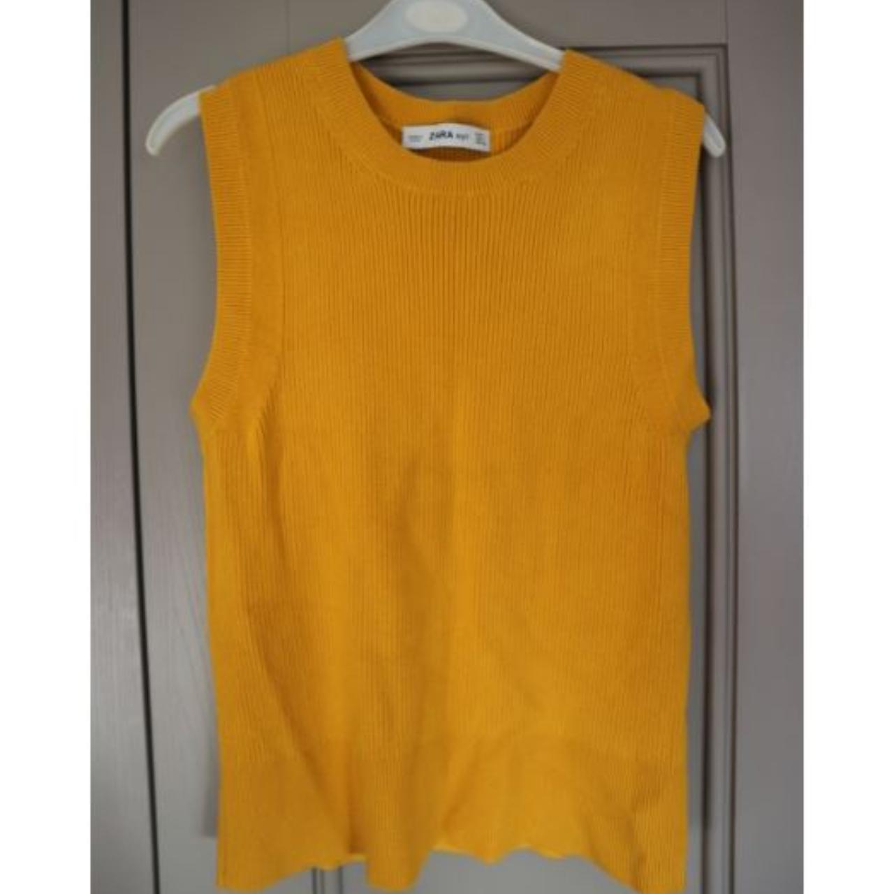 Yellow Zara knit sweater vest. Absolutely Depop