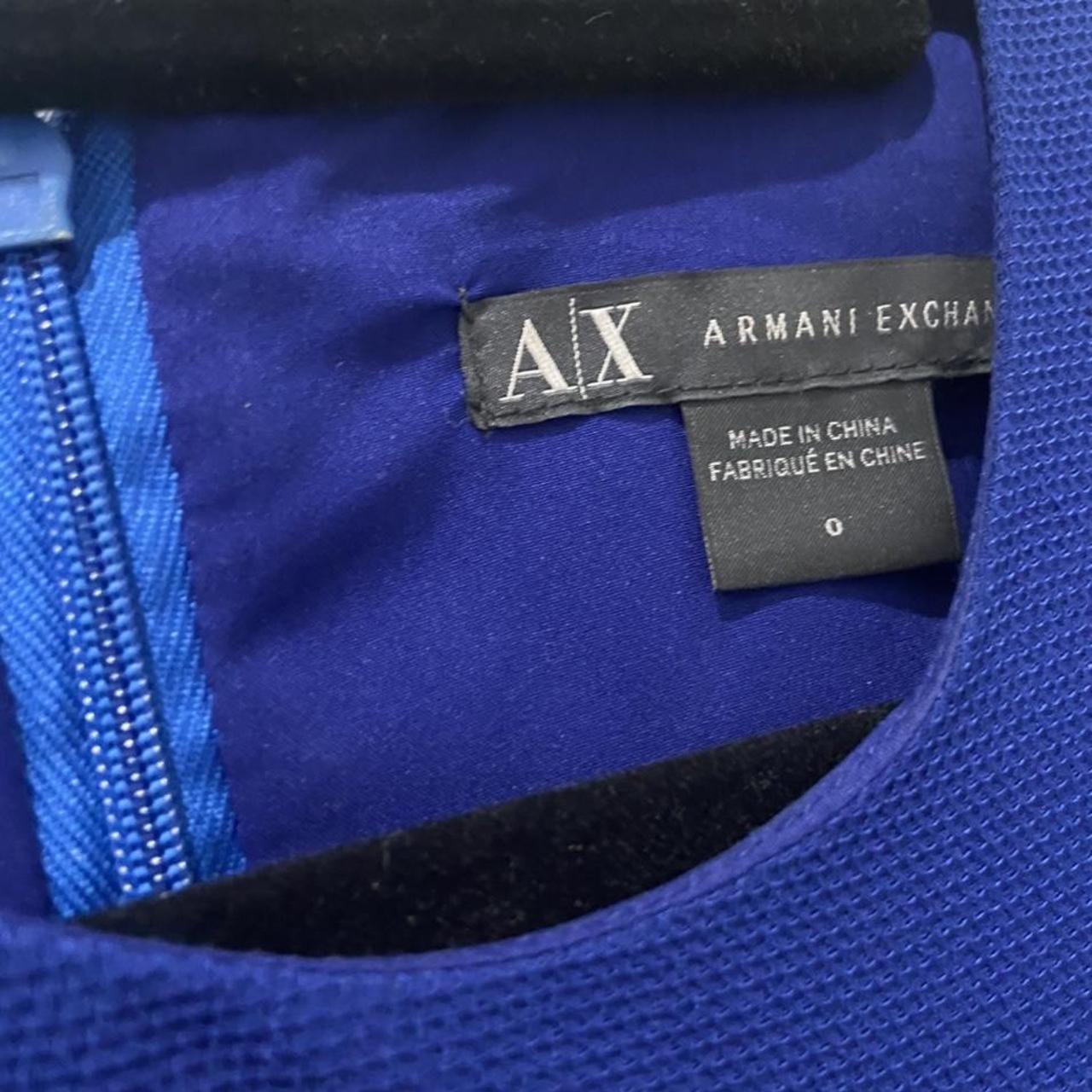 Armani Exchange Women's Blue and Navy Dress | Depop