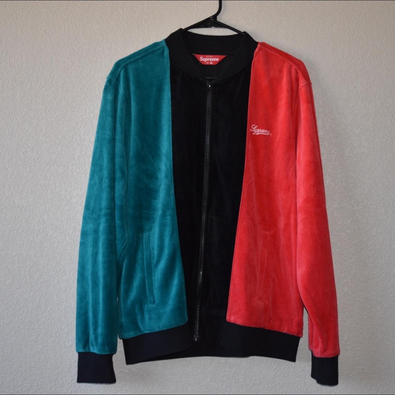 Supreme velour-zip - Depop