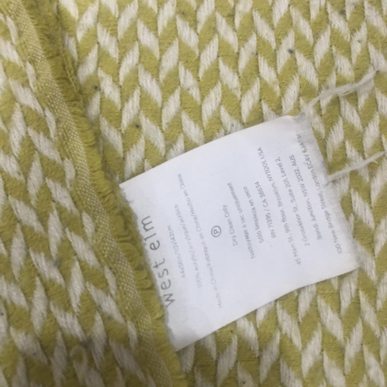 West Elm Yellow Knitted Blanket Length 52 inches... Depop