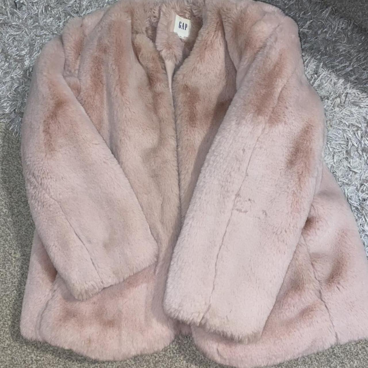 GAP Baby pink faux fur coat, size M💗 had for such a... - Depop