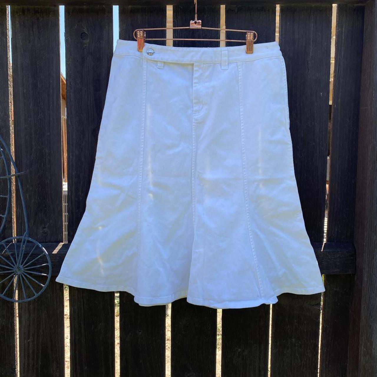 Ralph lauren white denim skirt hotsell