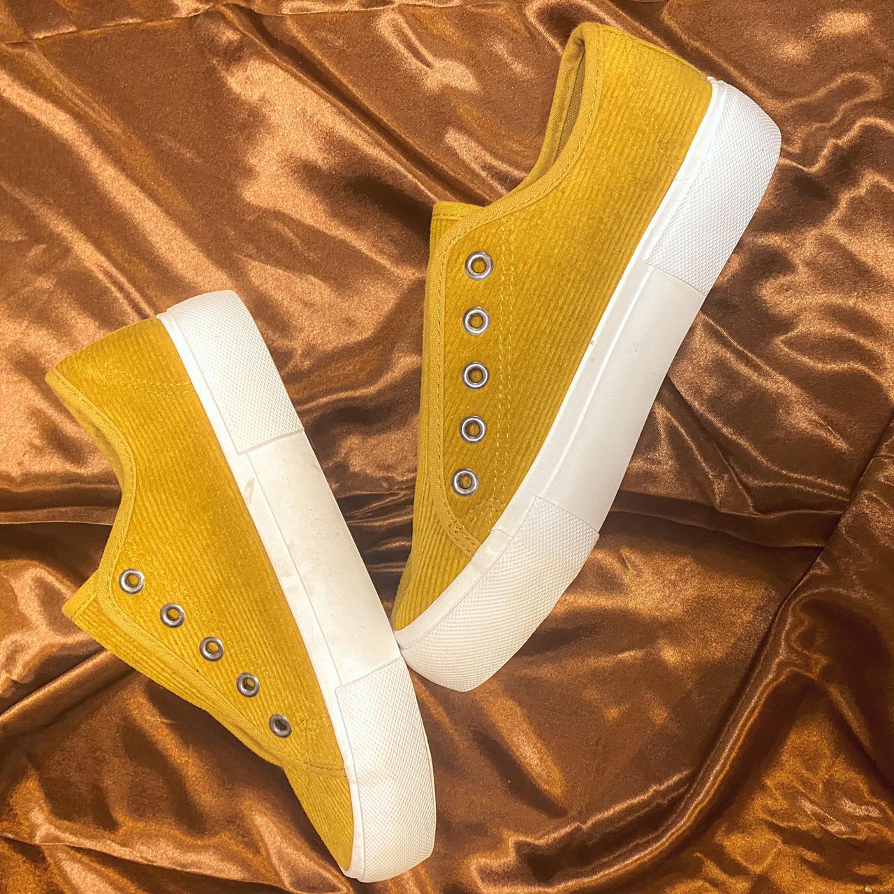 mustard platform sneakers