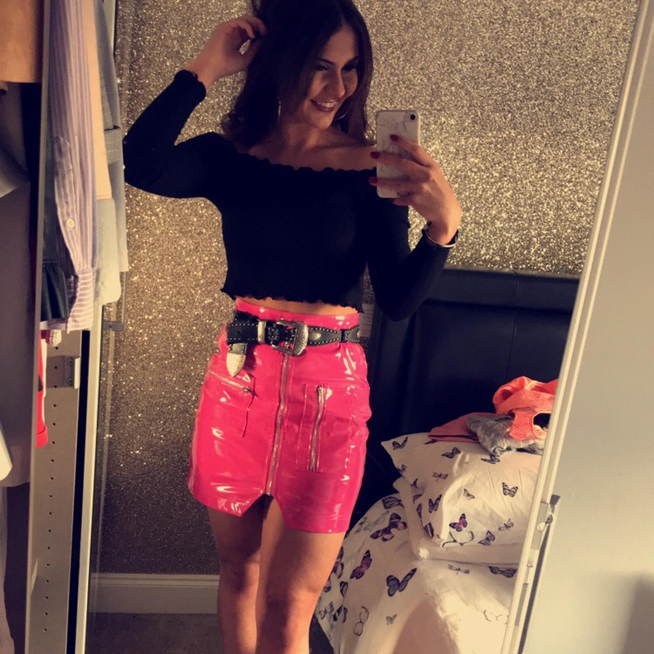 Pink pvc skirt outlet asos