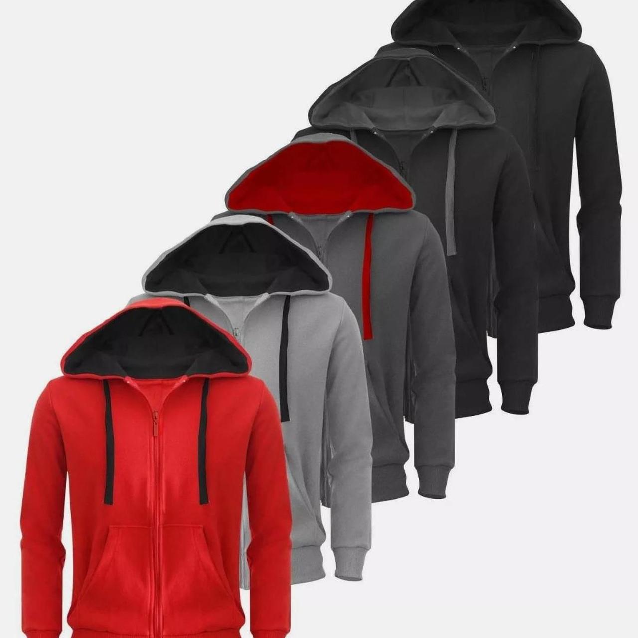 New Plain Mens Hoodie Zip Jacket Sweatshirt Hooded... Depop