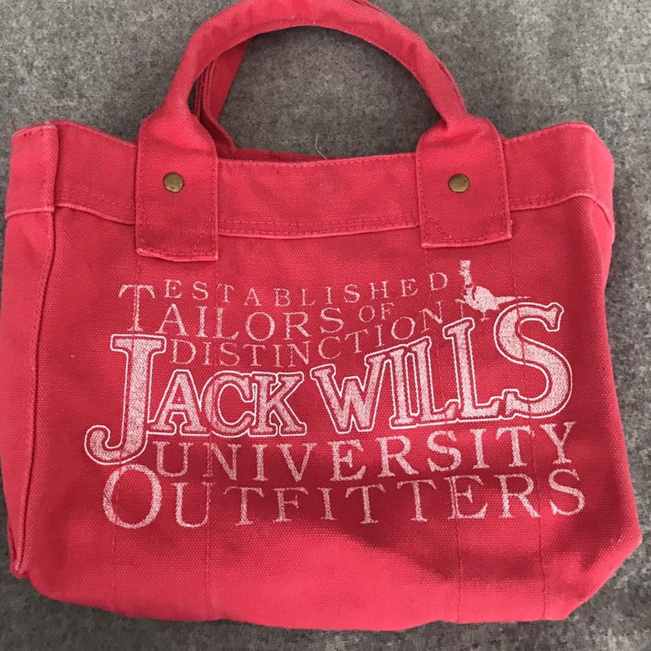 Jack Wills Women's Pink and White Bag Depop