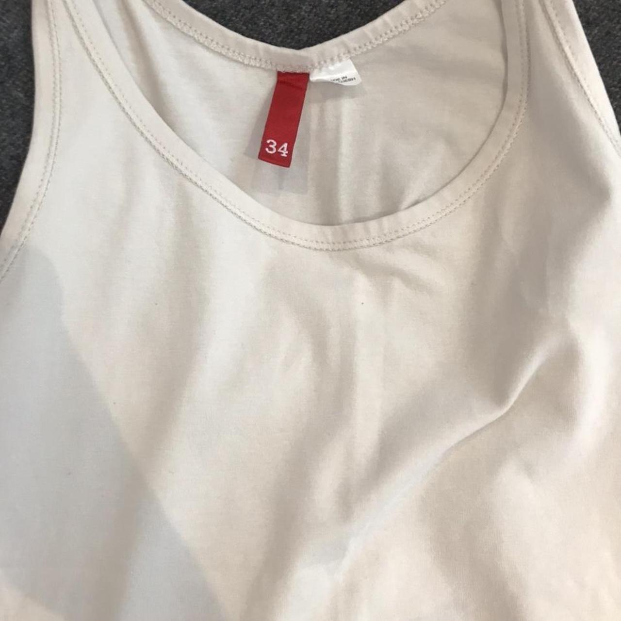 H&M white / cream vest top. Size 8 / small - Depop