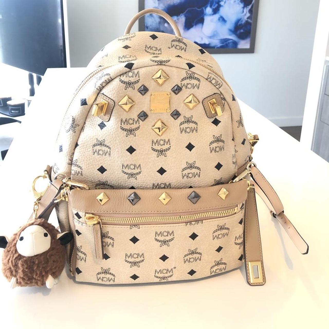 Mcm dual stark backpack medium beige hotsell