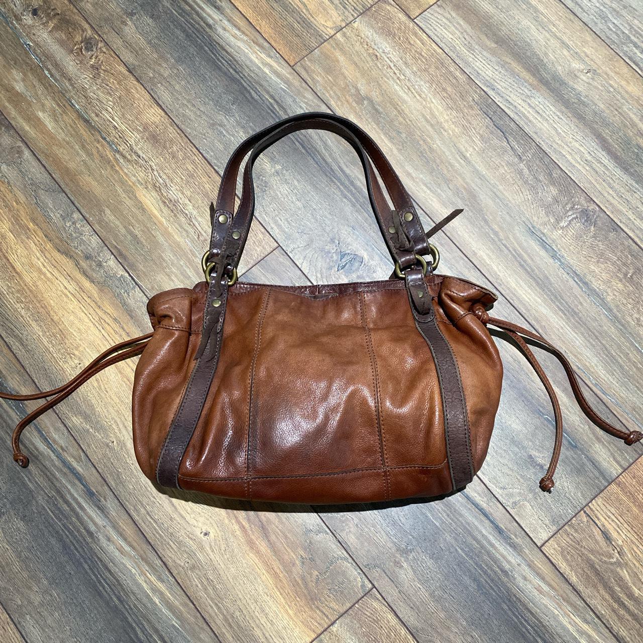 Large vintage Lucky Brand handbag. Leather is in... - Depop