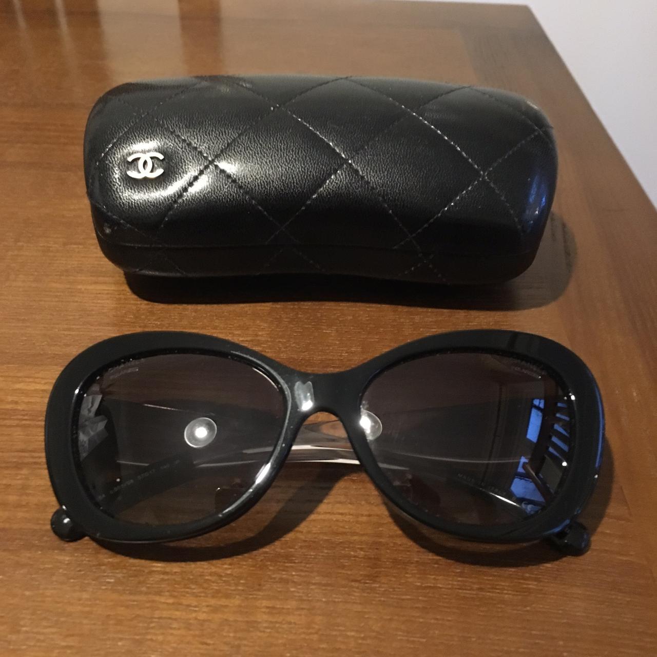 Chanel Blue Sunglasses Cat-eye shaped Used a couple - Depop