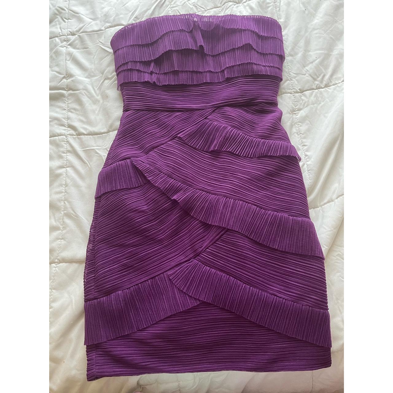 the cutest strapless purple tiered mini dress ever Depop