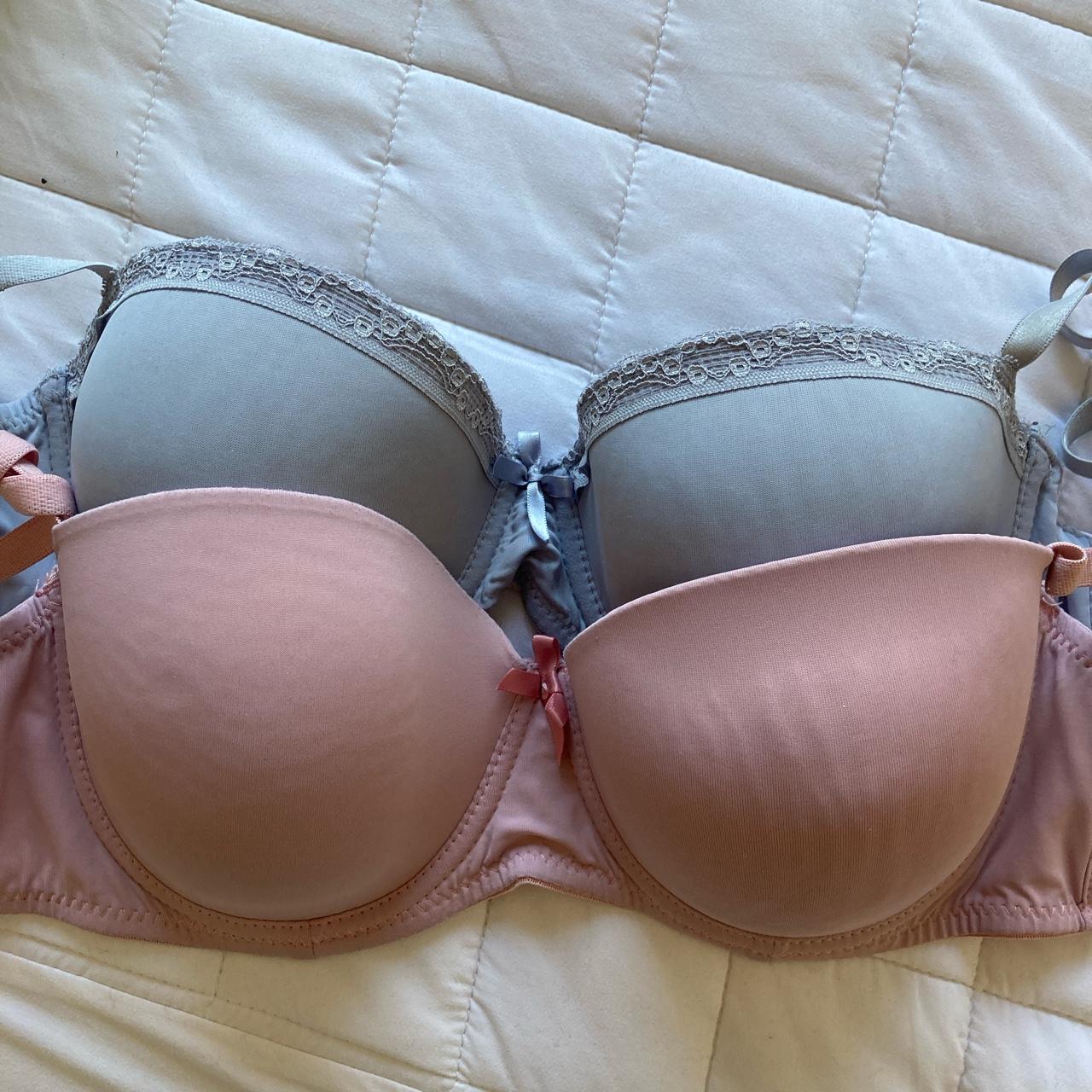 2 x Secret Possessions bras, 1 blue and one pink t