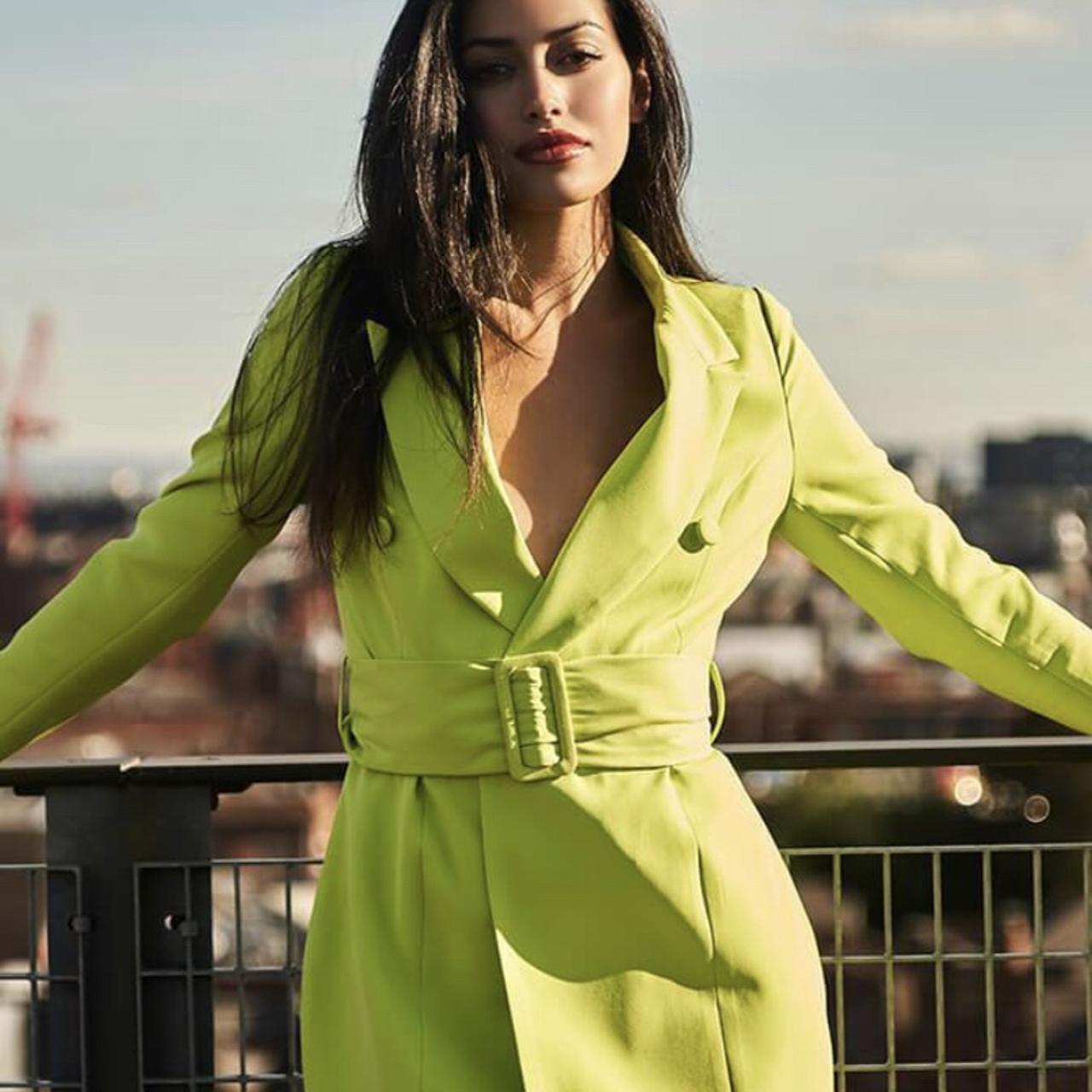 Lime green shop blazer dress