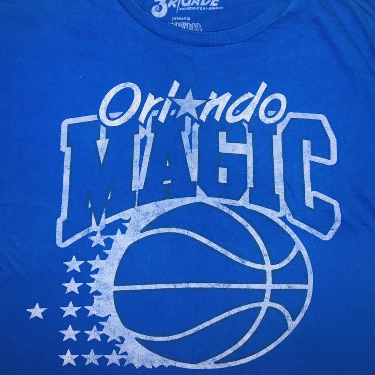 Vintage Orlando Magic Blue NBA T-shirt in supreme... - Depop