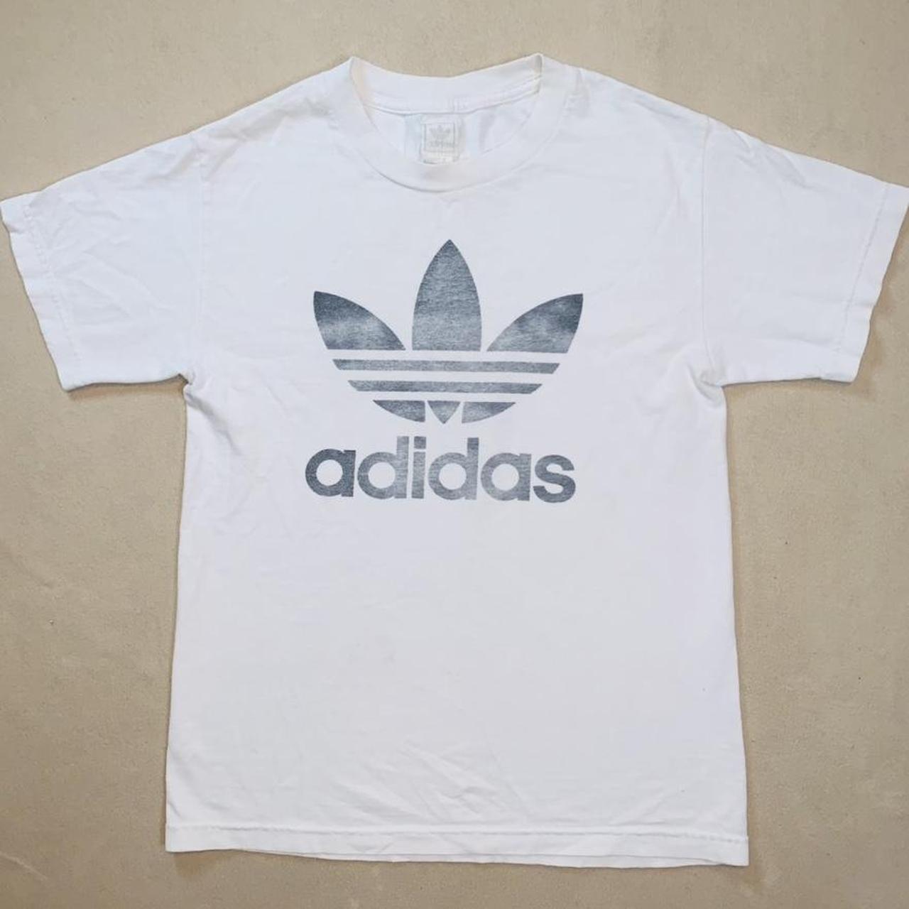 Vintage Adidas Originals white graphic T-shirt in... - Depop