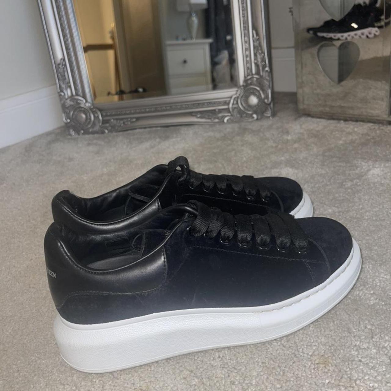 Womens black / white McQueens Size 4 Worn a... Depop