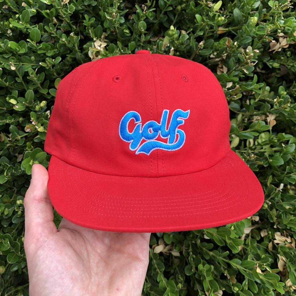 Golf Wang Cursive Script Logo Hat Red Blue New Never... - Depop