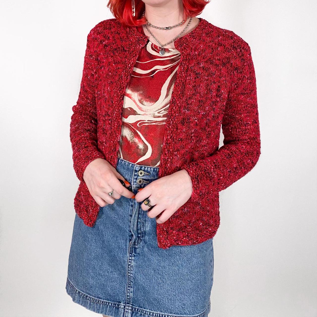 Product Image 1 - Red marble knit cardigan 🍓

Fits