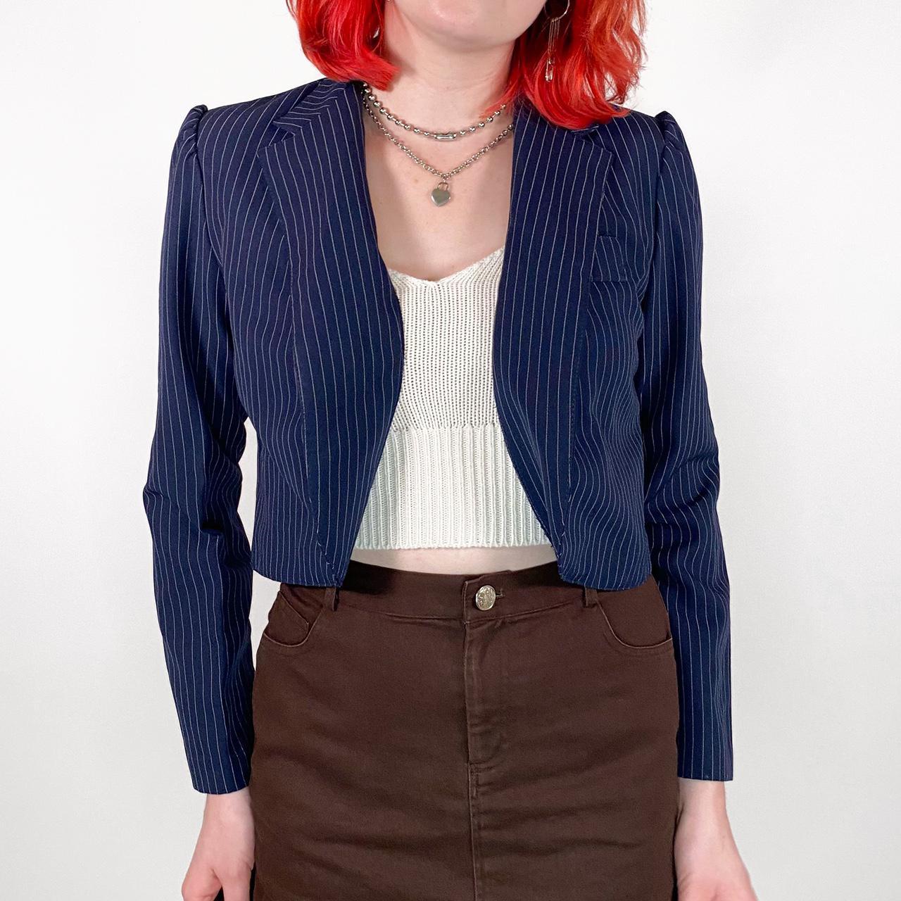 Product Image 3 - Cropped navy pinstripe blazer 🧷

Fits
