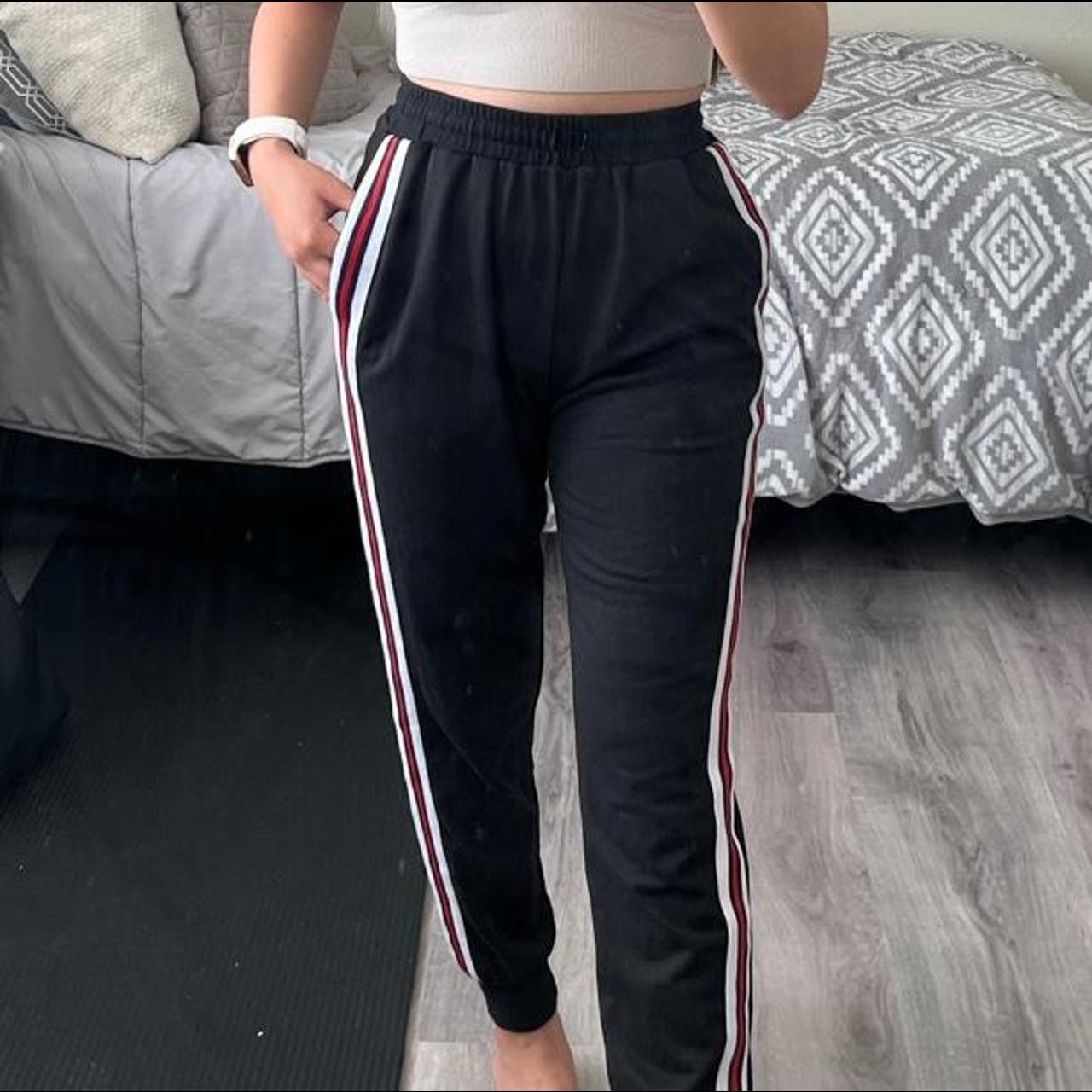 Women’s Black and White Joggers-tracksuits | Depop