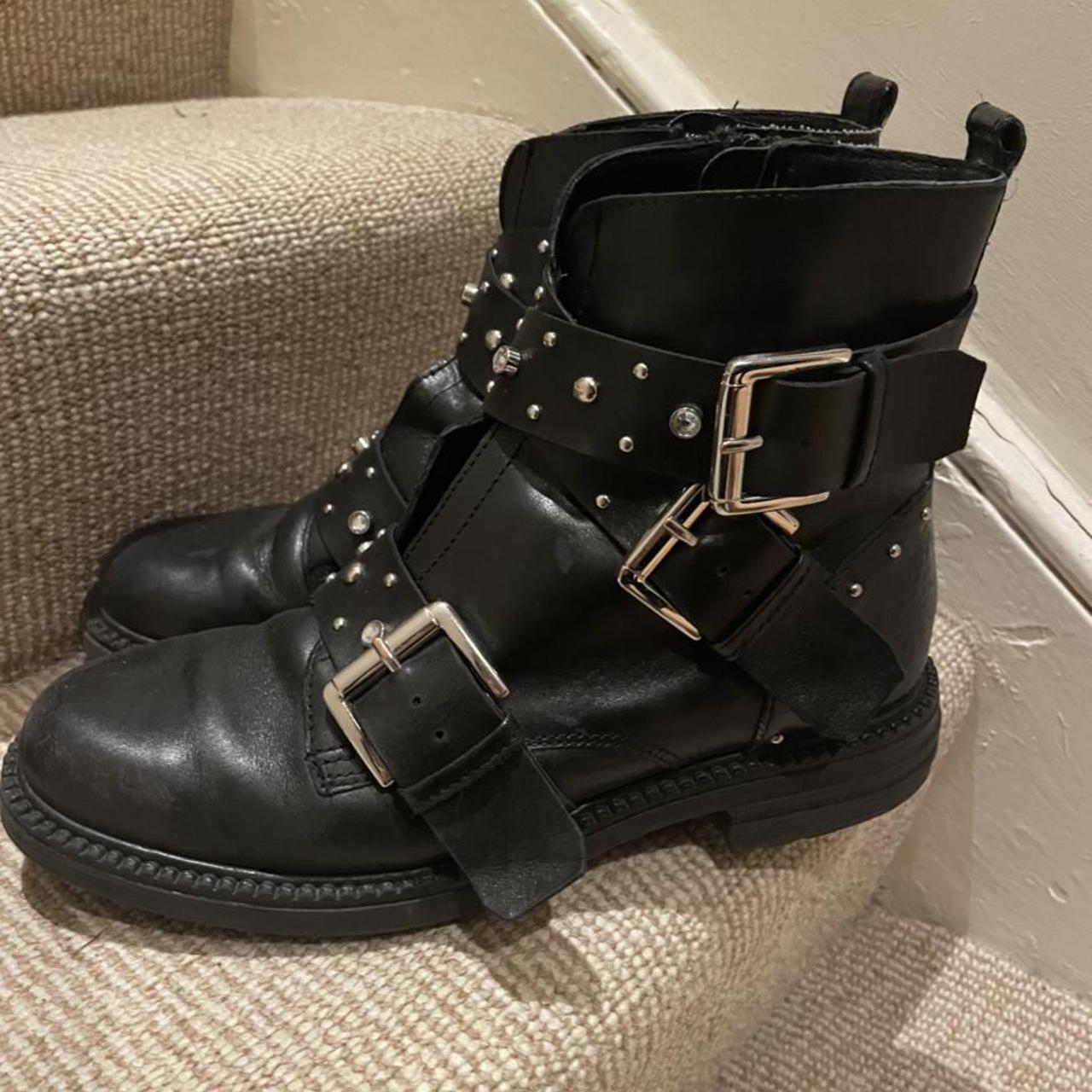 Office black sales biker boots