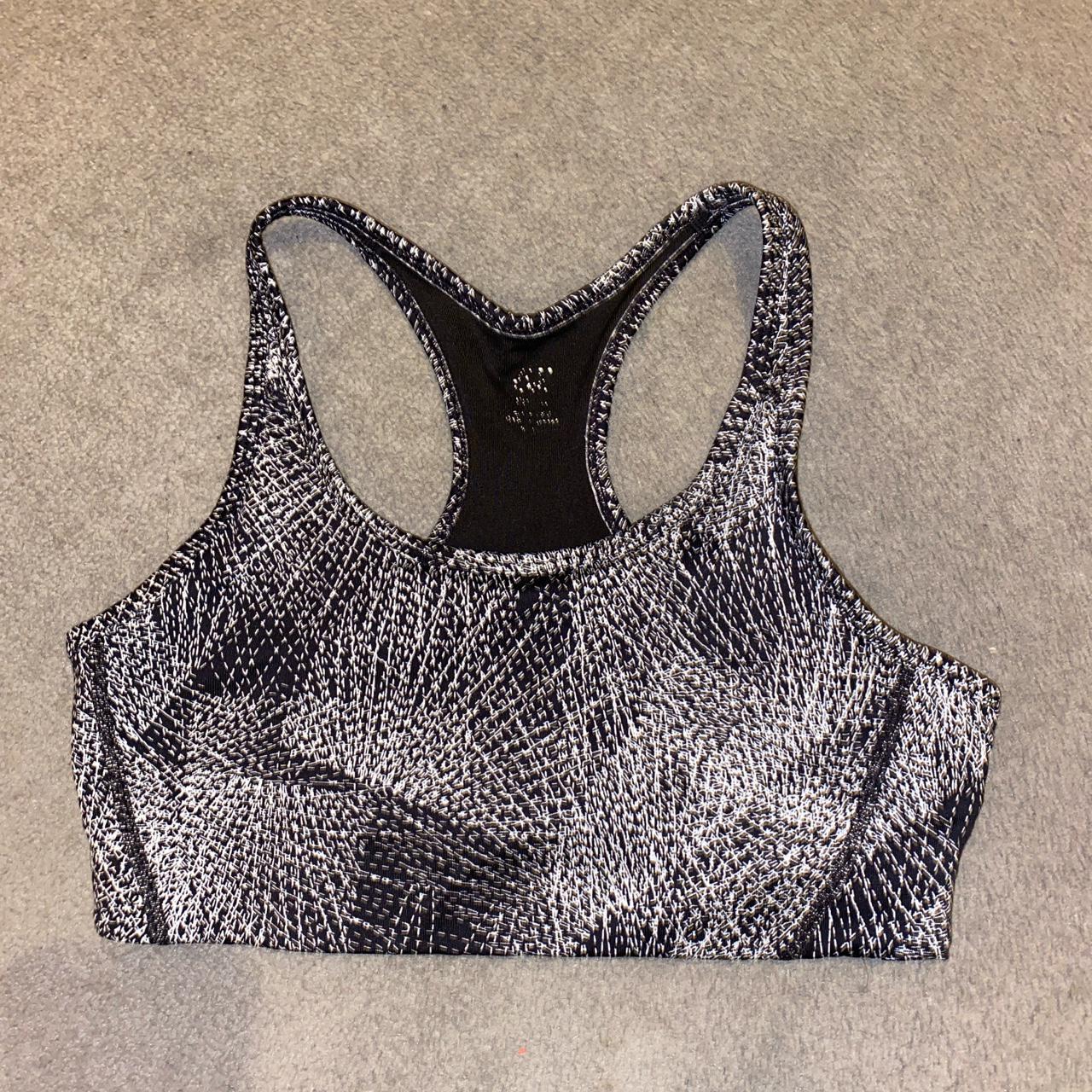 Black and White Sports Bra H&M Size S Barely worn,... - Depop