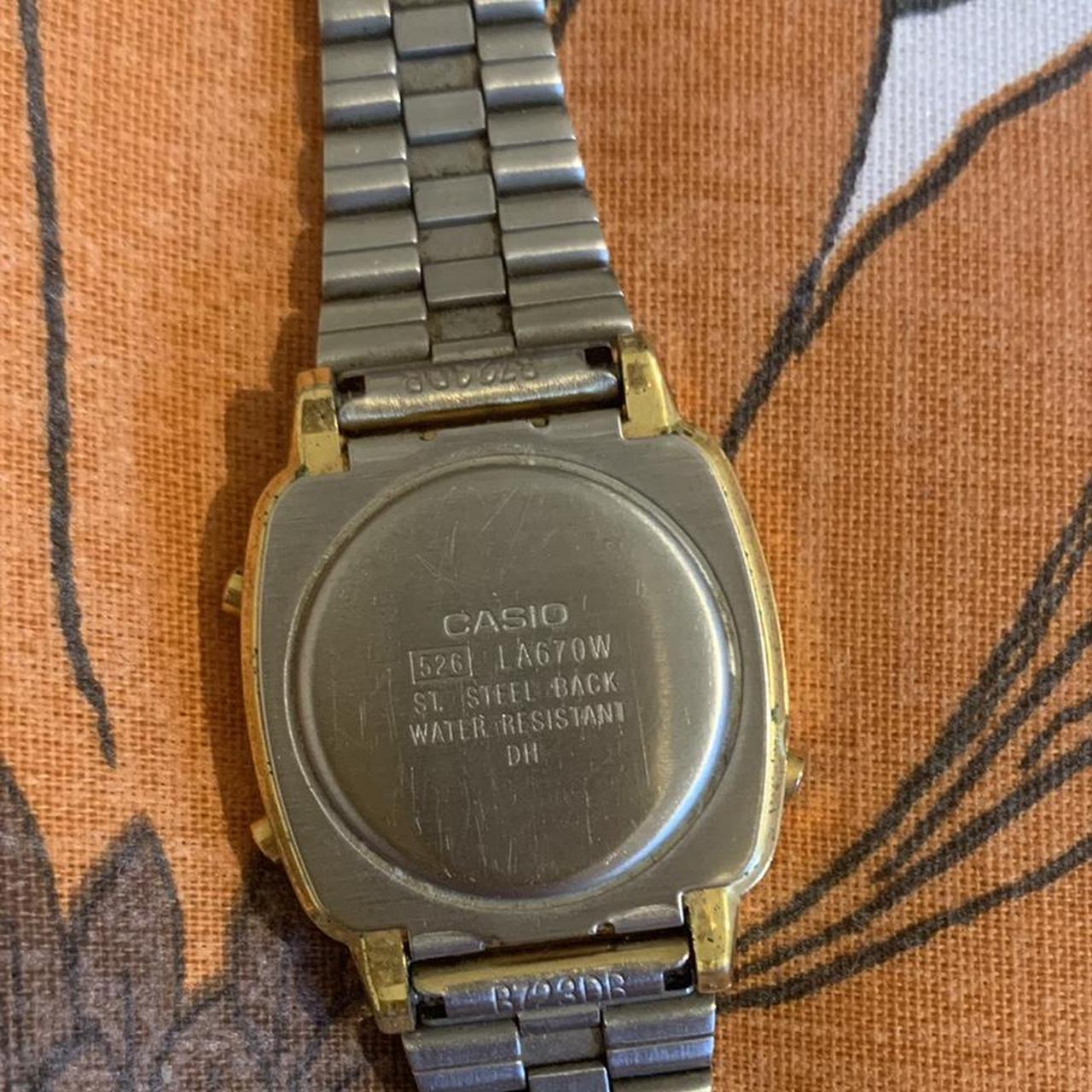 Casio LA670W digital watch in gold Battery is dead Depop